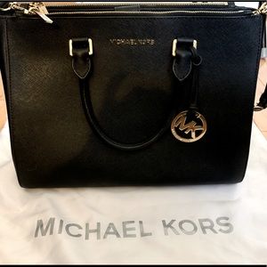 Michael Kors black leather satchel